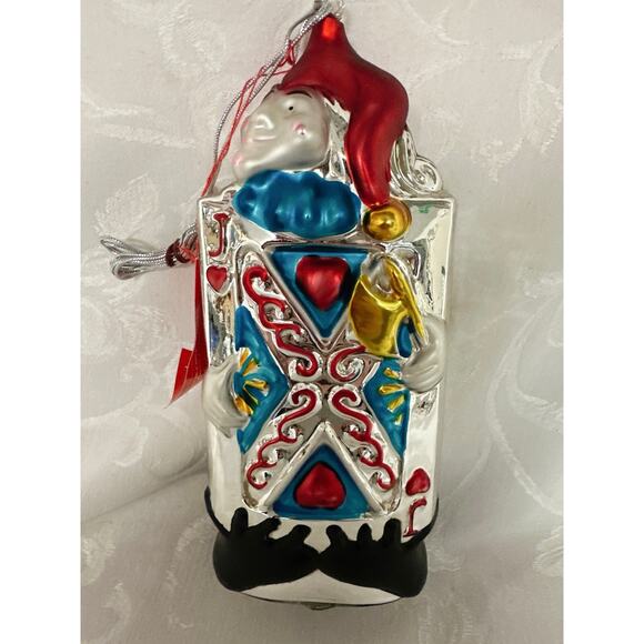 New Vintage Department 56 Mercury Glass Jack of Hearts Oversized Ornament - Picture 1 of 9